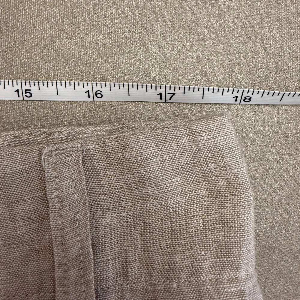 Quince European Linen Wide Leg Pants Driftwood Natural High Rise Size 16 NEW